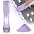 thumbnail image 2 of Portable Binder Clip Stapler,Push Stapler Clamp Stapler,Reusable Push Clip, Handheld Paper Clam Clip Dispenser for Desktop Document Home Desk Office,Excluding clip,0.98x4.53 inch(Purple), 2 of 7