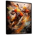 thumbnail image 2 of Designart "Energy Burst Orange Football wall art II" Sports Floater Framed Canvas Wall Art, 2 of 7