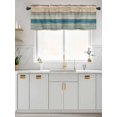 thumbnail image 2 of Kitchen Valances for Window, Boho Teal Stripes Color Block Light Filtering Rod Pocket Valance Curtain, Brown Stripe Watercolor Geometric Art &nbsp;Short Curtains Window Topper for Bedroom 54x18in, 2 of 7