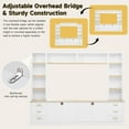 thumbnail image 5 of 102.3"W Farmhouse Entertainment Center Wall Unit with Adjustable Shelf, Modern Large TV Stand with Bookshelves for TVs Up to 75", Rustic Media Console with 6 Drawers for Living Room, White, 5 of 9