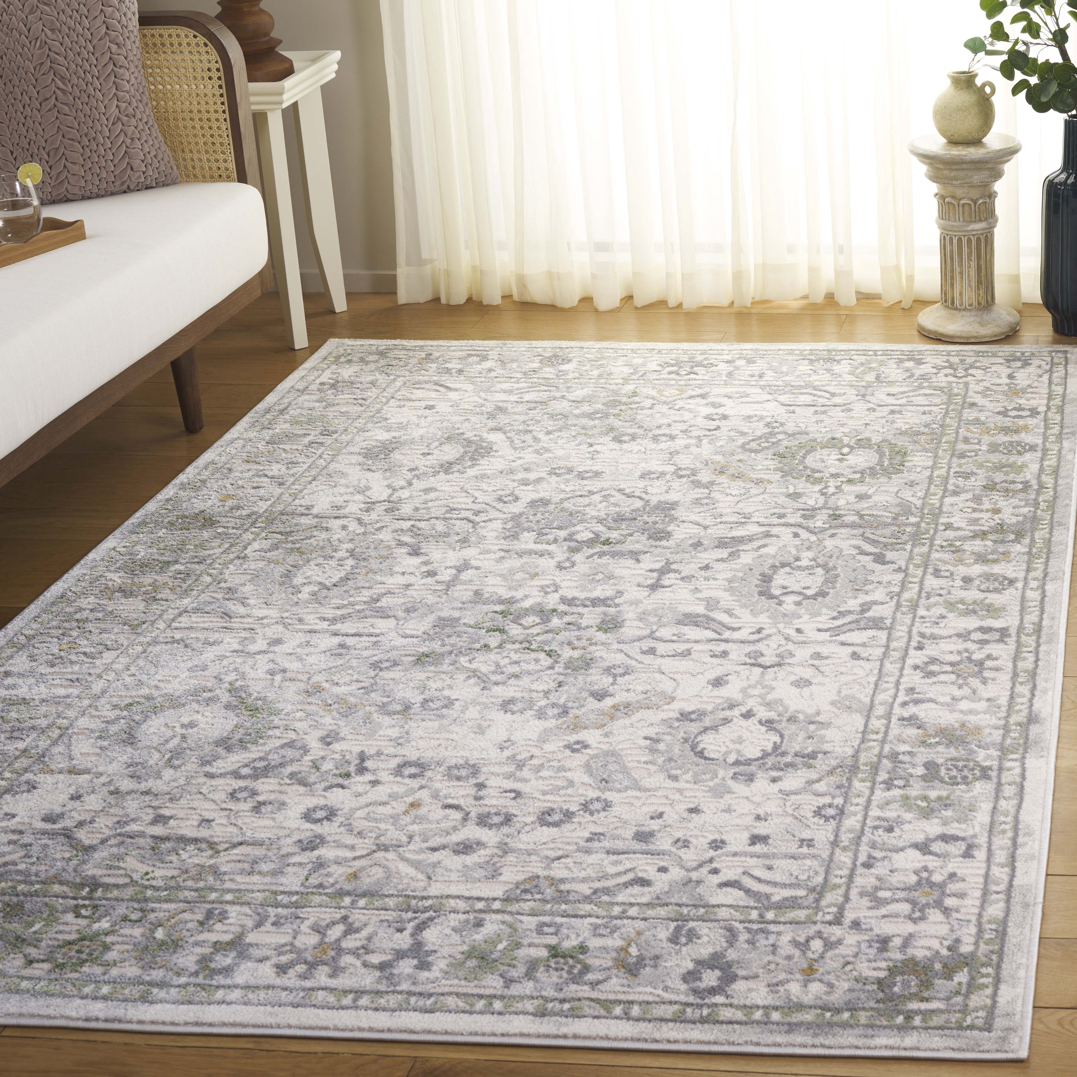 SAFAVIEH Prestige Malvina Oriental Area Rug, Ivory/Gray, 4' x 6'