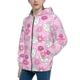 thumbnail image 2 of Pofeuu Sunflower Rabbit Print Teenage Zipper Hoodie Sweatshirts Hooded Casual Jackets With Pocket For Boys Girls-Medium, 2 of 6