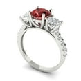 thumbnail image 2 of 1.97 ct Round Cut Natural Garnet Three-Stone Engagement Ring for Women in 18K White Gold, 2 of 5