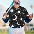 thumbnail image 5 of KLL Crescent and Stars for Men's Baseball Shirts,Short Sleeve Casual Shirts Button Down Shirt for Men Beach Summer Wedding Shirt-Large, 5 of 7