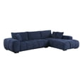 thumbnail image 5 of Canam L-shaped Upholstered Right Facing Chaise Sectional Sofa Dark Blue, 5 of 13