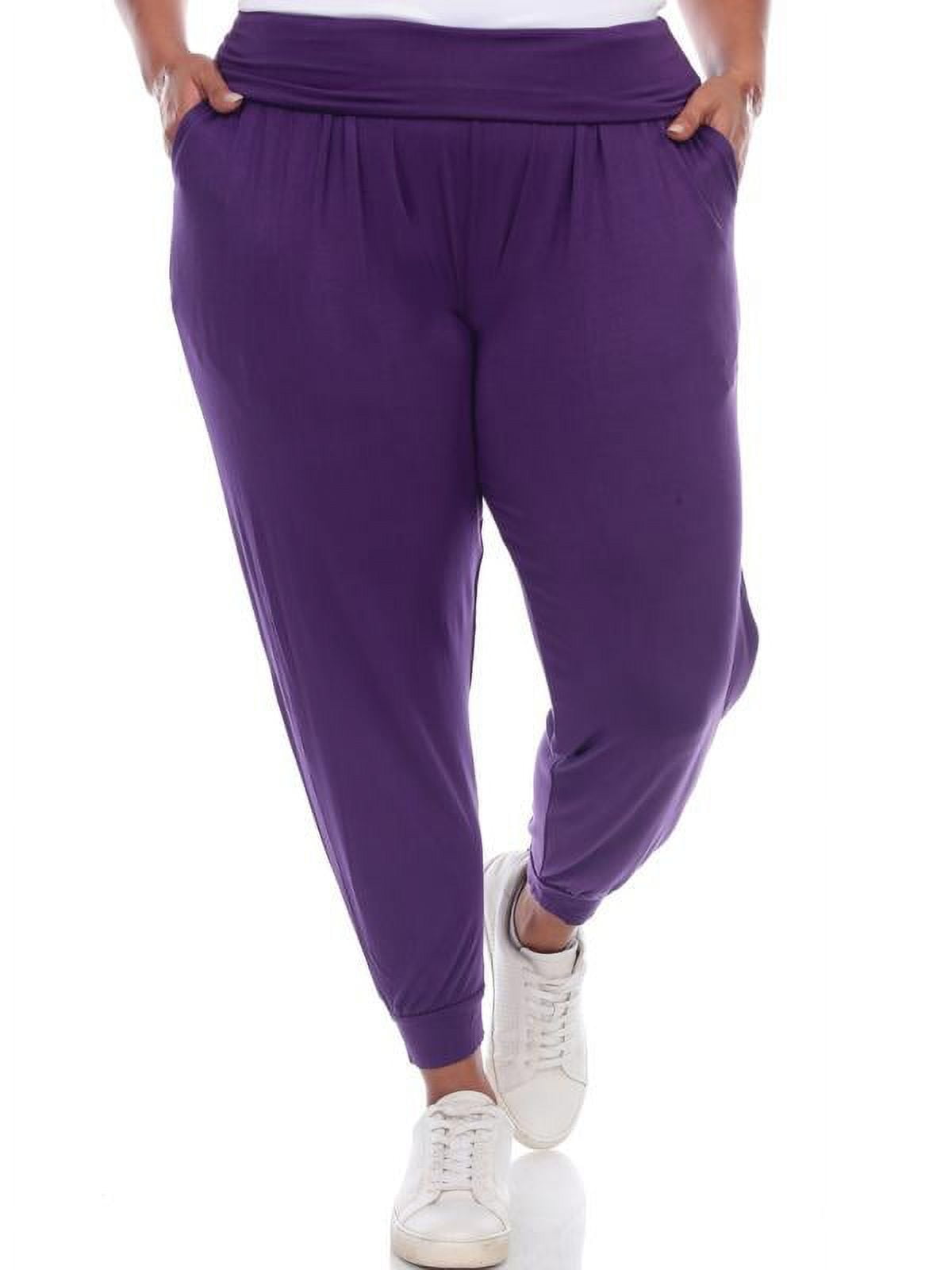 White Mark Women's Plus Size Harem Pants