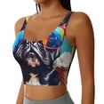 thumbnail image 2 of Fotbe Rainbow Bulldog Sunglasses Sujetador Deportivo Largo sin Aros para Mujer con Almohadillas y Soporte Medio, Transpirable y Absorbente, Camiseta Tipo Chaleco o Tank Top-X-Large, 2 of 8