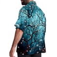 thumbnail image 3 of Tree Men's Short Sleeve Button Down Casual Poplin Shirts for Summer Beach, Printed Design - Unisex, 3 of 6