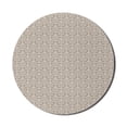 thumbnail image 1 of Vintage Mouse Pad for Computers, Damask Style Curly Floral Motifs in Repetition Traditional Old Fashioned, Round Non-Slip Thick Rubber Modern Mousepad, 8" Round, Warm Taupe and White, by Ambesonne, 1 of 2