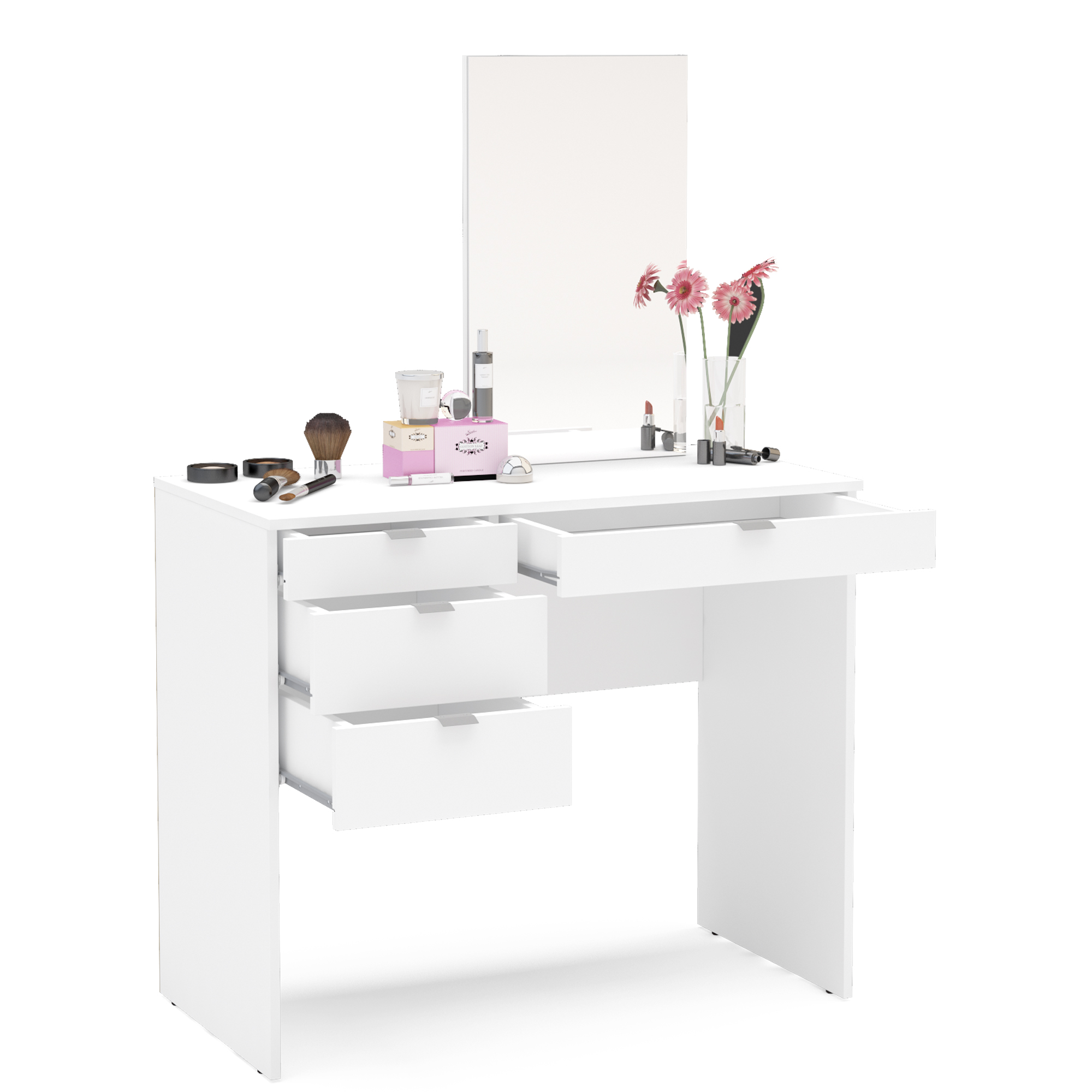 Boahaus Maia Modern Vanity Table, White Finish, for Bedroom - image 3 of 9