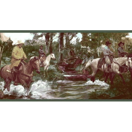 878566 Cowboy Western Horses Wallpaper Border - Walmart.com