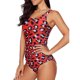 thumbnail image 2 of Womens Tummy Control One Piece Swimsuits Color Block Print Athletic Training Bathing Suits Petite, 2 of 5