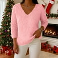 thumbnail image 5 of Fleece Pullover Women Fuzzy Cozy Sweaters for Women V Neck Sweatshirts Thermal Warm Oversized Tops, 5 of 6