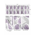 thumbnail image 5 of Purple Gray Leaves Kitchen Curtain Valances for Windows Farmhouse Short Curtains, Summer Tropical Plant Aesthetics Rod Pocket Valance Curtain for Bedroom Cafe Living Room 42"x12", 5 of 8