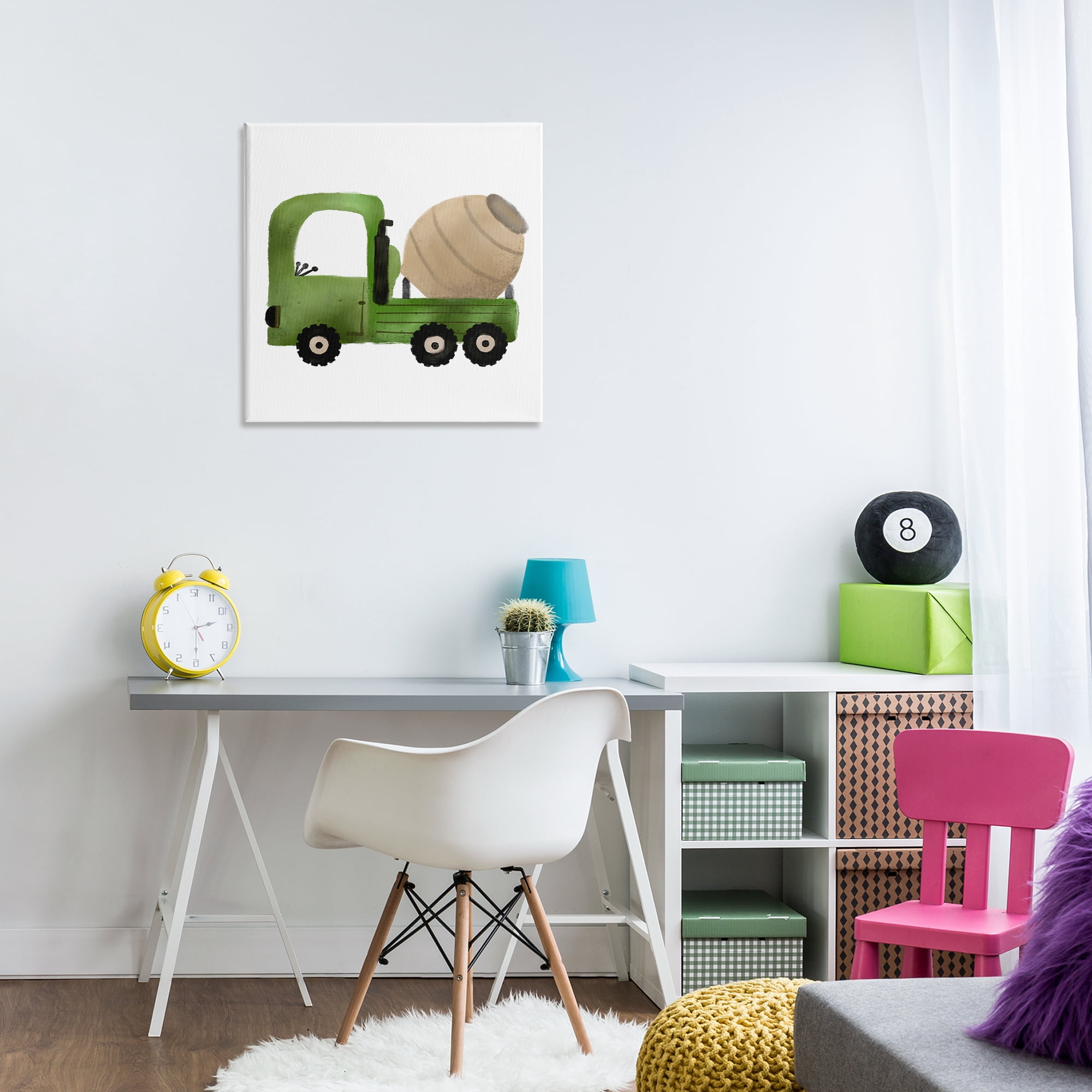 Stupell Industries Construction Truck Vehicle Transportation Painting Wrapped Canvas Art Print Wall Art, 24 x 24