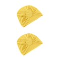 thumbnail image 4 of Guardurnaity Pañuelo en la cabeza Sombrero Hijabs de moda Gorras Tela elástica Tocado atractivo Accesorios para el cabello Accesorios para fotos Amarillo 2piezas, 4 of 6