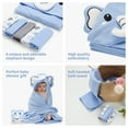 thumbnail image 5 of BULLPIANO Unisex Baby Hooded Towel with 5 Washcloths Soft Absorbent Bath Towel Set for Infant Boys Girls, Blue Bear, 5 of 8