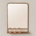 thumbnail image 3 of Creative Co-Op Metal Framed Wall Mirror with Shelf, Brass, 3 of 5