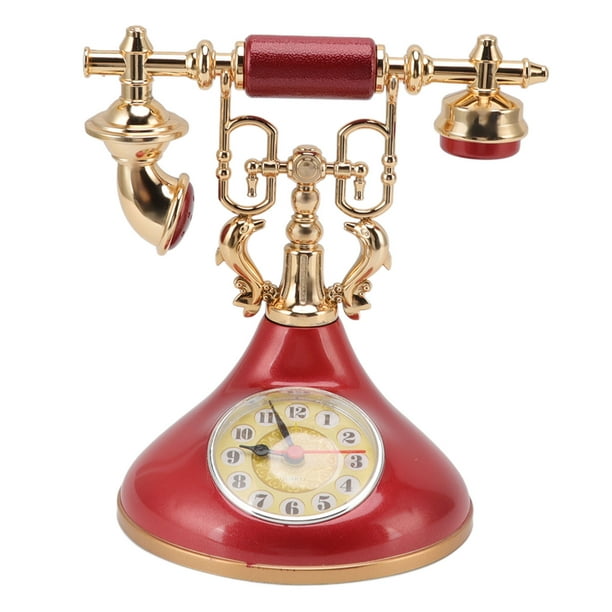 Reloj despertador con teléfono vintage, único, elegante, preciso, para mesita de noche, decoración para el hogar, cafetería, oficina YF020 3