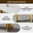 thumbnail image 4 of Sumdeal Luxury Faux Marble Dining Table for 6, 71" Rectangular Kitchen Table with Polished Golden Pedestal Base for 4-8 People in Kitchen Dining Room, 4 of 6