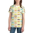 thumbnail image 2 of Honeii Colorful Mustache Print Youth Short Sleeve T-Shirt,Boys Athletic Shirt,Quick Dry Short Sleeve Performance Moisture Wicking T Shirt, 2 of 6