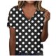 thumbnail image 2 of ICHUANYI Clearance Women Summer Sexy Gradient Print Regular V Neck Women Short Sleeves Top(Black, XL) ICHUANYI WER2023081100602, 2 of 5