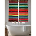 thumbnail image 5 of Boho Colored Stripes Sheer Curtains 63 Inch Length 2 Panels Set, Vintage Green Red Blue Tribal Voile Window Treatment Rod Pocket Curtains Sheers Drapes for Bedroom/Living Room/Kitchen 52x"63"x2, 5 of 7