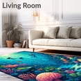 thumbnail image 2 of ODIKA 5'x7' Machine Washable Non-Slip Area Rug, Mermaid Lagoon Ocean Dreams High Traffic Rug, Blue, 67417, 2 of 7