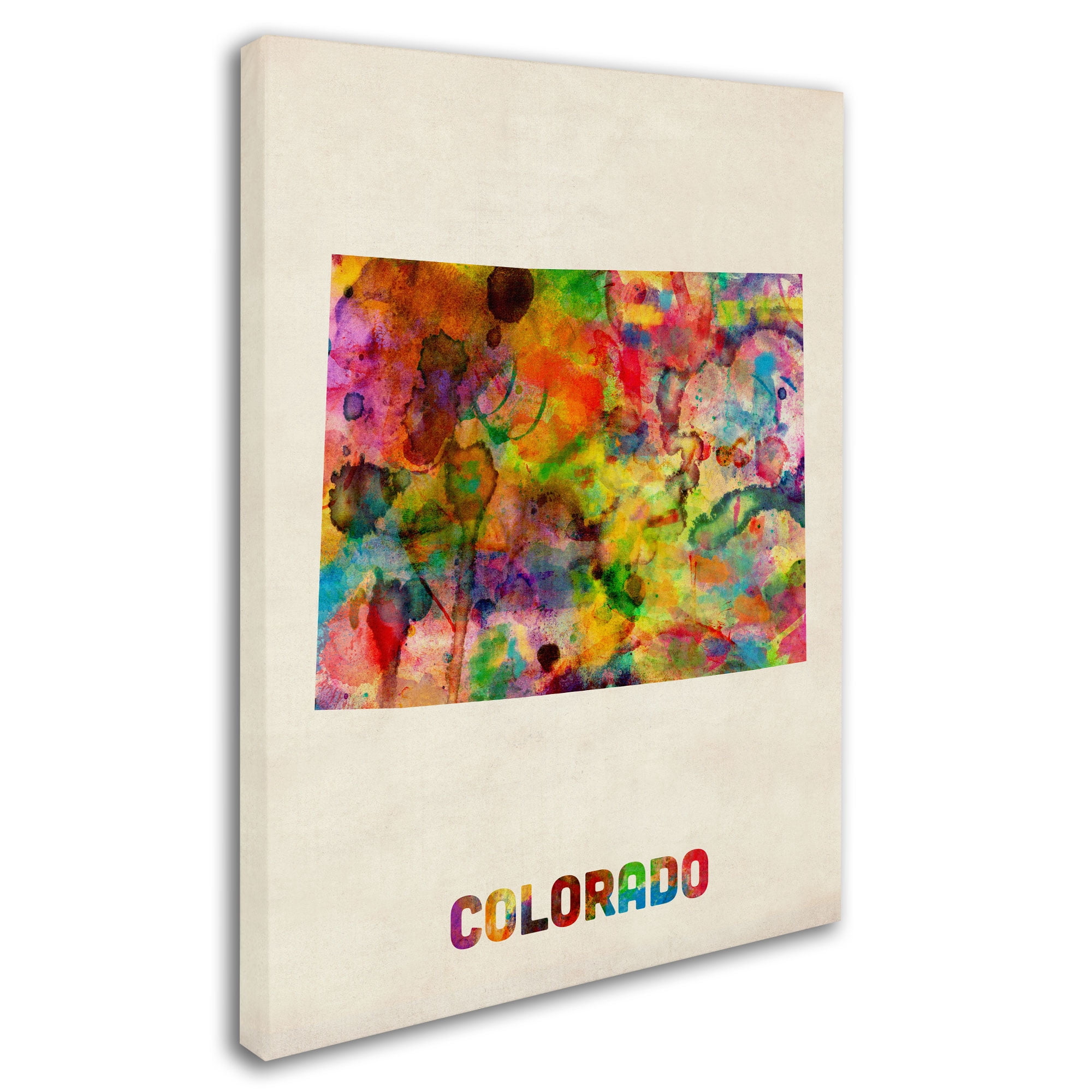 Trademark Fine Art "Colorado Map" Canvas Wall Art by Michael Tompsett
