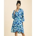 thumbnail image 2 of Moomaya Long Sleeve V Neck Wrap Printed Dress - Women's Stylish Wrap Dress, 2 of 9