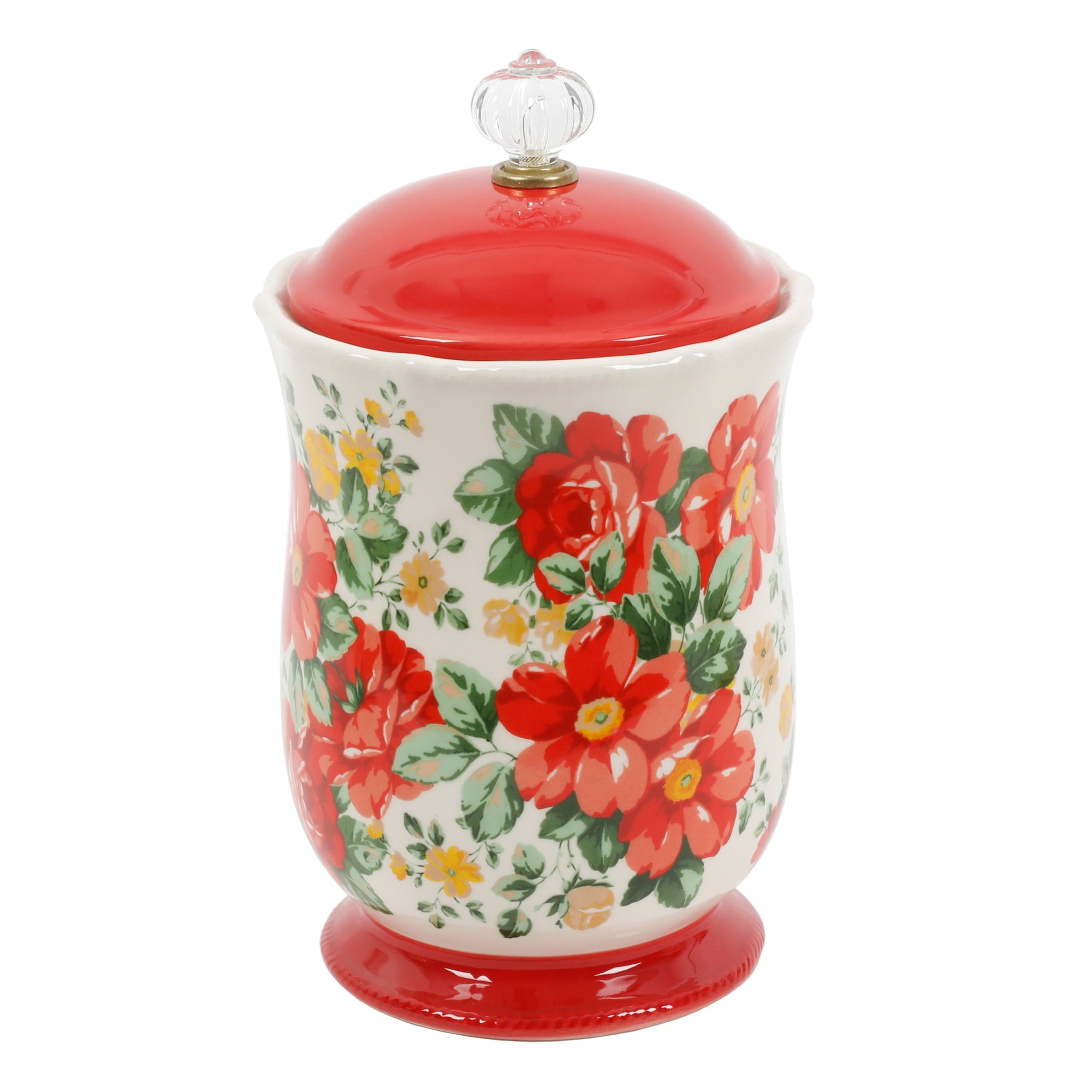 PIONEER WOMAN Floral Canister Flour Sugar Pot Food Storage Stoneware Jar w/ Lid