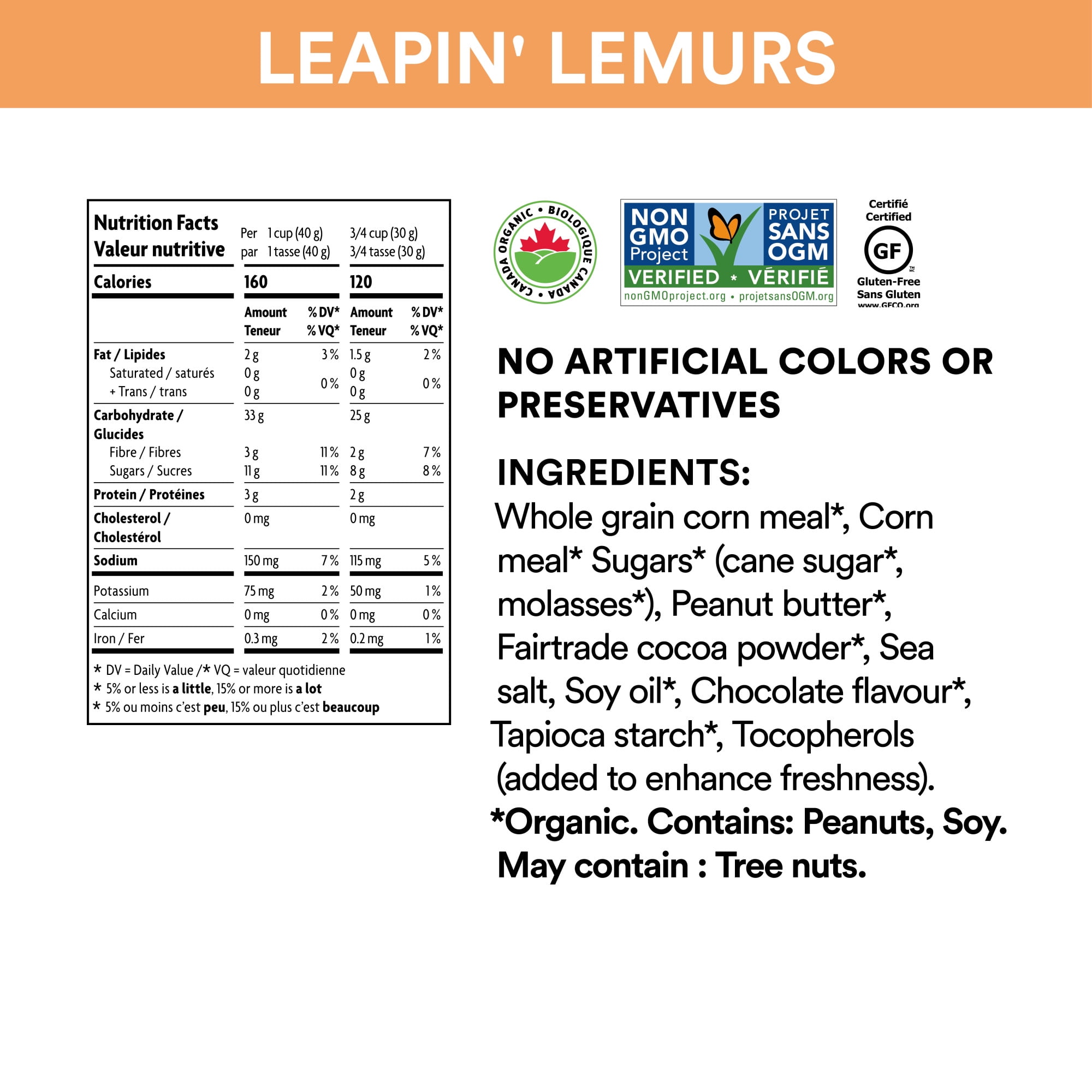 Nature's Path EnviroKidz Gluten Free Leapin' Lemurs Peanut Butter And Chocolate Cereal, Envirokidz Leapin' Lemurs