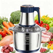500W Electric Food Chopper & Meat Grinder, 5L Stainless Steel Multifunctional Kitchen Processor with 5 Speeds, Vegetable Slicer & Dough Maker for Home Cooking