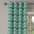 thumbnail image 3 of Ambesonne Geometric Grommet Curtain, Overlapping Diamond Shape, 50" x 63", Petrol Blue Olive Green, 3 of 6