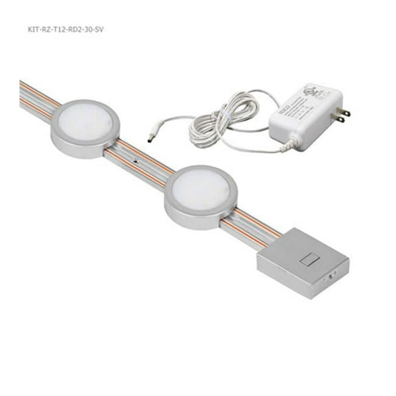 Jesco Lighting KIT-RZ-T12-RD2-30-SV 2 in. Radianz Silver Undercabinet Lighting