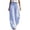 Blue, variant on Womens Wide Leg Striped Pants Casual Barrel Loose Drawstring Low Waist Palazzo Harem Pants with Pockets Coffee,L
