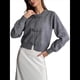thumbnail image 2 of Suéter Tipo Cárdigan Corto con Cuello Redondo para Mujer, Larga, Botones Delanteros y Chal Gris S, 2 of 10