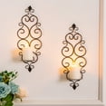 thumbnail image 2 of Sziqiqi Wall Candle Holder Decorative Black Candle Sconces Set of 2  Elegant European Style Metal Hooks for Entryway Bedroom Decor, 2 of 7