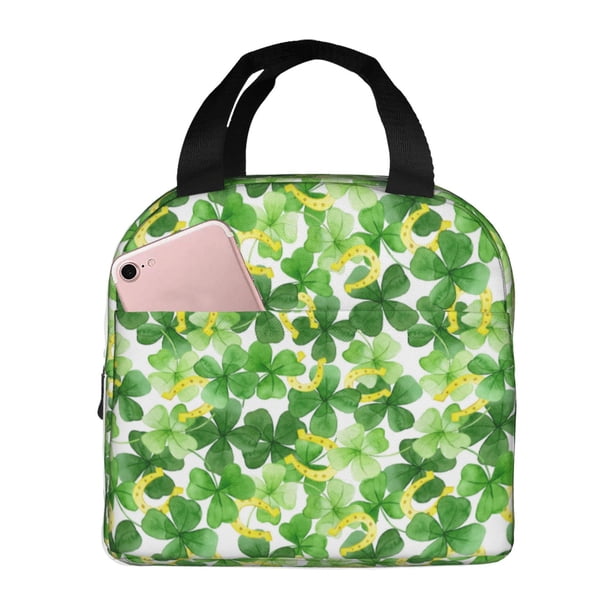 Easygdp Happy St. Patrick's Day Bolsa Térmica Premium - Tela Oxford Impermeable, Gran Capacidad, Bolsillo Frontal, Unisex para Trabajo, Escuela, Actividades al Aire Libre y Picnics