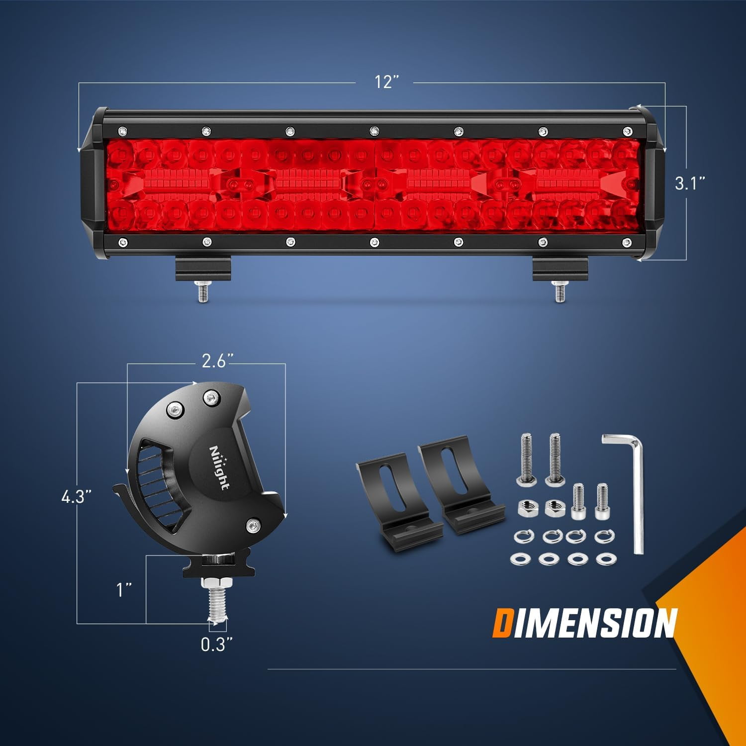 Nilight 12 Inch 240W LED Light Bar Spot & Flood Combo for Offroad Vehicles