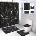 thumbnail image 5 of FRAMICS 16-Piece Black Marble Shower Curtain Sets with Rugs, Modern Abstract Bathroom Sets, Waterproof Fabric Bathroom Curtain Decor with Hooks, 5 of 11