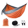 thumbnail image 2 of Hamaca para acampar hamaca doble para 2 personas hamacas al aire libre portátiles para caminar mochilero de viaje patio trasero, 2 of 5