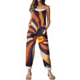 thumbnail image 3 of Women's Rompers Funny Spaghetti Strap Halloween Costumes Boho Floral Print Spooky Season Outfit Trendy Loose Romper Daily Party Outfits, 3 of 6