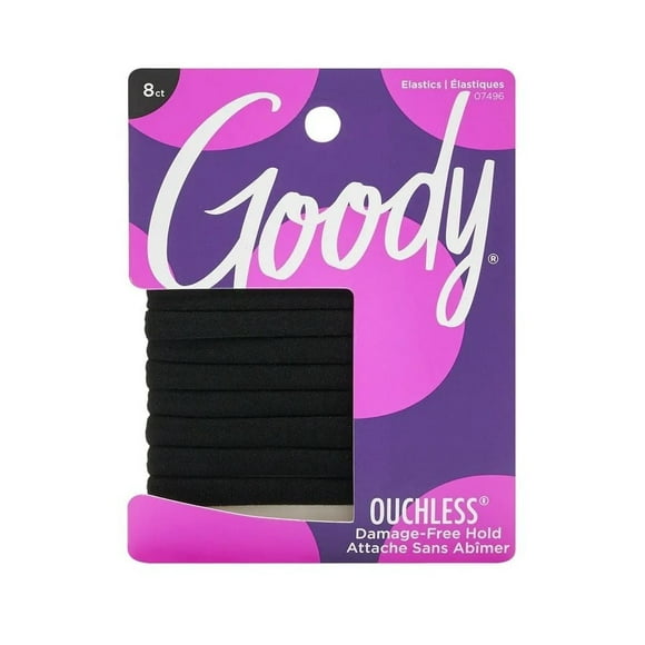 Goody Ouchless Athletique Hair Elastics - Sweat & Stretch Hair Ties - Assorted - 8 Ct Goody Élastiques