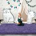 thumbnail image 2 of YJ.GWL Fluffy Plush Fuzzy Rugs for Living Room Soft Shaggy Nursery Area Rug Floor Carpet Modern Indoor Bedroom Decor Rug, 2'x 3',Gray Purple, 2 of 7