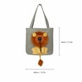 thumbnail image 3 of Lion Shaped Pet Carrier Tote Bag, 17.32 x 15.75 Inch Canvas Shoulder Bag with Head Hole and Adjustable Drawstring, Portable Pet Carrier for Small Dogs and Cats, 3 of 4