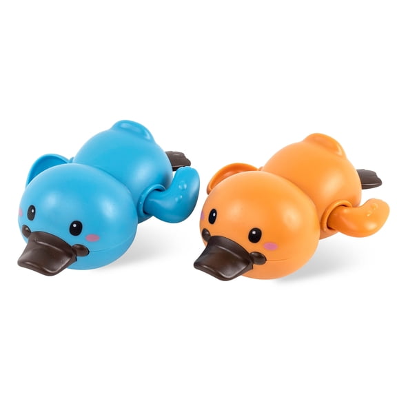 Tiger Tribe Bath Racers Platypuses - Wind-Up Water Toys for Toddlers - 2-Pack Floating Bath Time Fun - Enhances Motor Skills, Ages 2  - Safe, Colorful & Educational