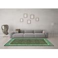 thumbnail image 3 of Ahgly Company Machine Washable Indoor Rectangle Oriental Turquoise Blue Traditional Area Rugs, 3' x 5', 3 of 4