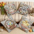 thumbnail image 4 of 4pcs Pillow Covers 18x18, Imitation Embroidery Easter Decorations Throw Pillow Covers, Home Spring Decor for Bedroom Couch Cushion Cover, 4 of 6