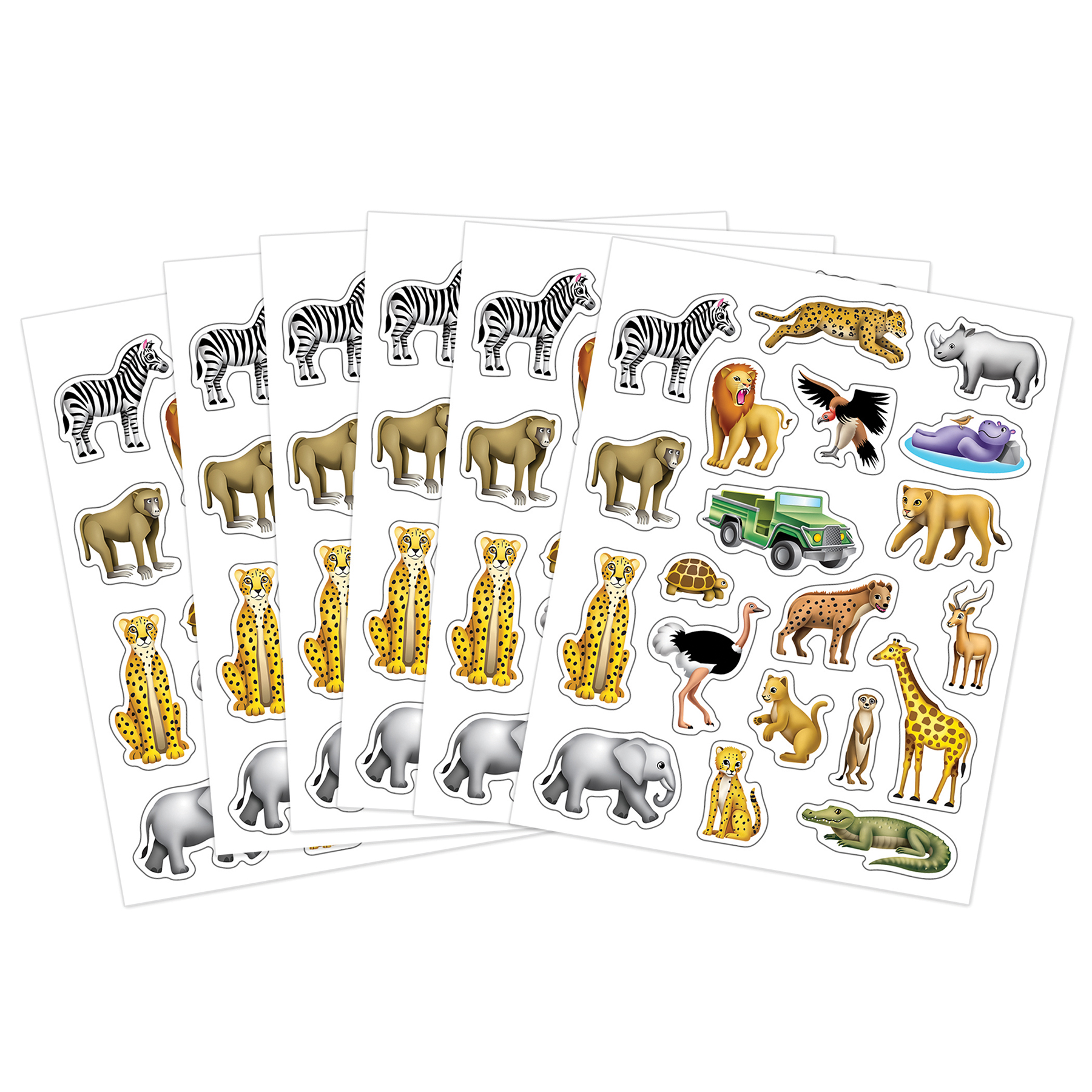 Teacher Created Resources Safari Stickers, 120 Per Pack, 12 Packs